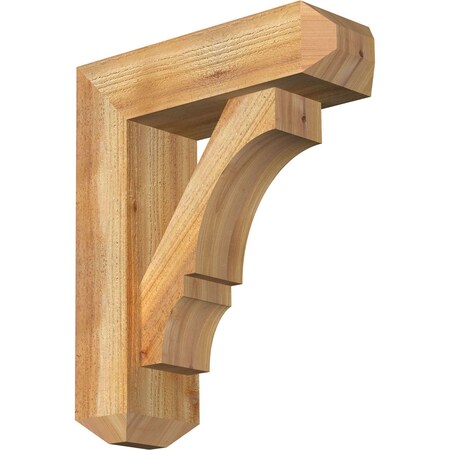Ekena Millwork Balboa Craftsman Rough Sawn Bracket w/ Offset Brace, Western Red Cedar, 6"W x 18"D x 22"H BKT0604X18X22BOA04RWR